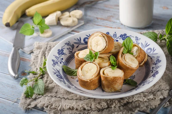 Kaneel banaan pannenkoeken — Stockfoto