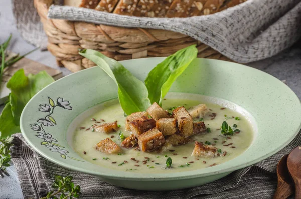 Bear garlic and herbs soup