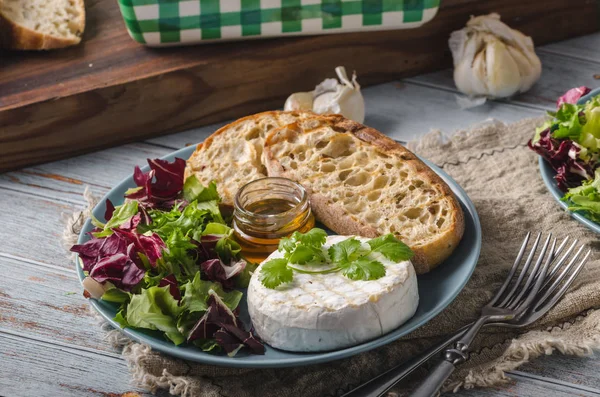 Grilled camembert cheese with honey — Stock Photo, Image