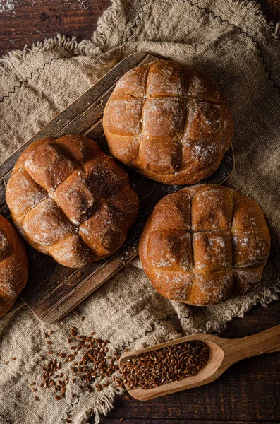 Freshly baked homemade buns — Stock Photo, Image