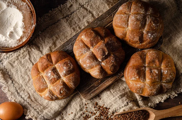 Freshly baked homemade buns — Stock Photo, Image