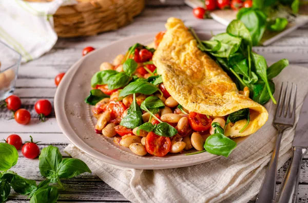 Bio healthy egg omelette — Stock Photo, Image