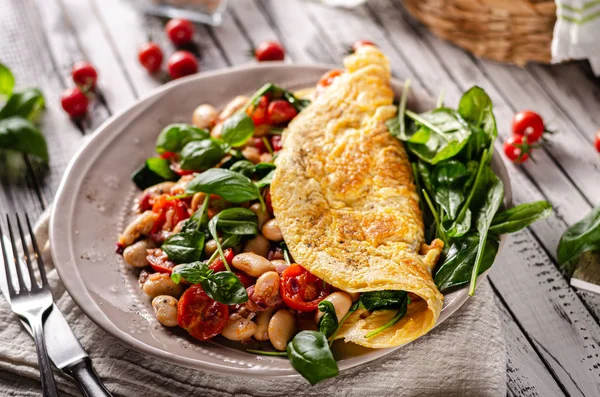 Bio healthy egg omelette — Stock Photo, Image