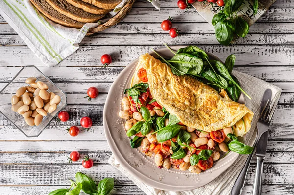 Omelette di uova biologiche sane — Foto Stock