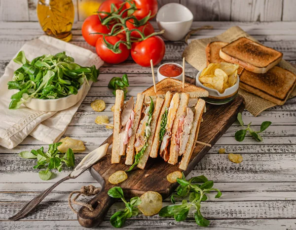 Einfaches Aber Tolles Sandwich Bekannte Frische Zutaten — Stockfoto