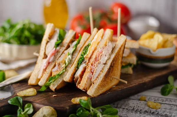 Eenvoudige Maar Geweldige Sandwich Bekende Verse Ingrediënten — Stockfoto