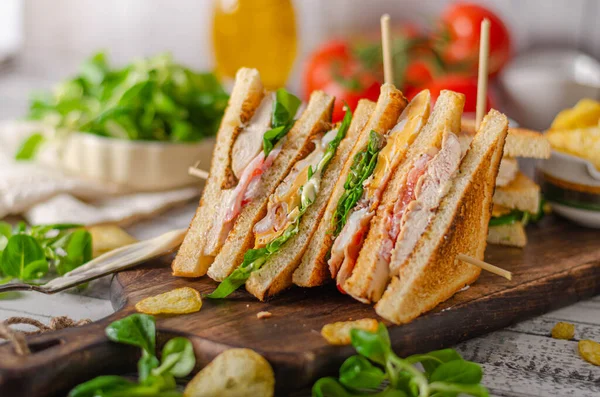 Eenvoudige Maar Geweldige Sandwich Bekende Verse Ingrediënten — Stockfoto