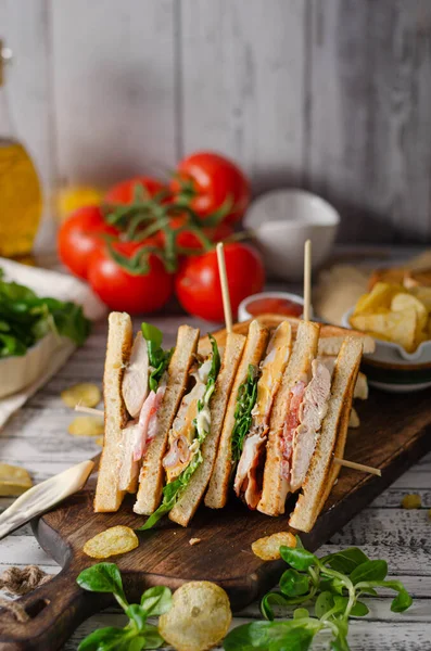 Eenvoudige Maar Geweldige Sandwich Bekende Verse Ingrediënten — Stockfoto