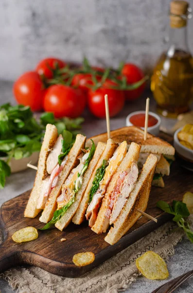 Eenvoudige Maar Geweldige Sandwich Bekende Verse Ingrediënten — Stockfoto