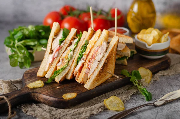 Einfaches Aber Tolles Sandwich Bekannte Frische Zutaten — Stockfoto