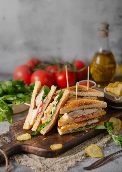 Einfaches Aber Tolles Sandwich Bekannte Frische Zutaten — Stockfoto