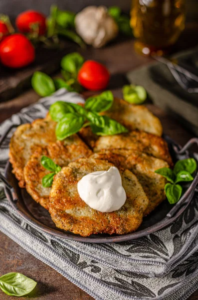 Délicieux Repas Pas Cher Pommes Terre Herbes Ail — Photo