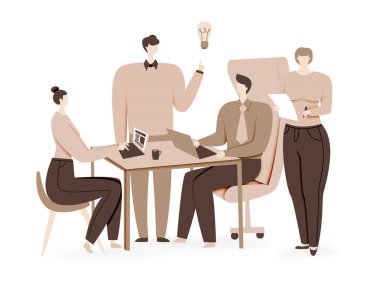 Ekip çalışması tasarım, yaratıcı fikir, vektör kavramı beyin fırtınası