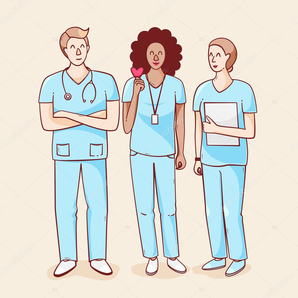International nurse day, vector illustration with heart