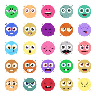 Umarım emojilerden haberiniz vardır. Tasarım projenizde cazibe yaratmak için modern düz stilde sevimli emojiler sunduk. Bu paket mobil uygulamalar, pazarlama ve web tasarımında değer katmak için en iyisi! Afiyet olsun! 