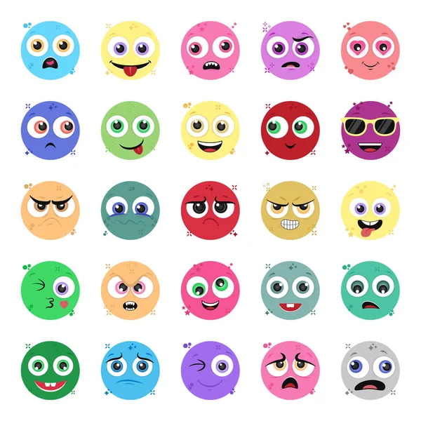 Hoppas Ganska Mycket Medveten Emojis Här Presenterade Söta Uttryckssymboler Modern — Stock vektor