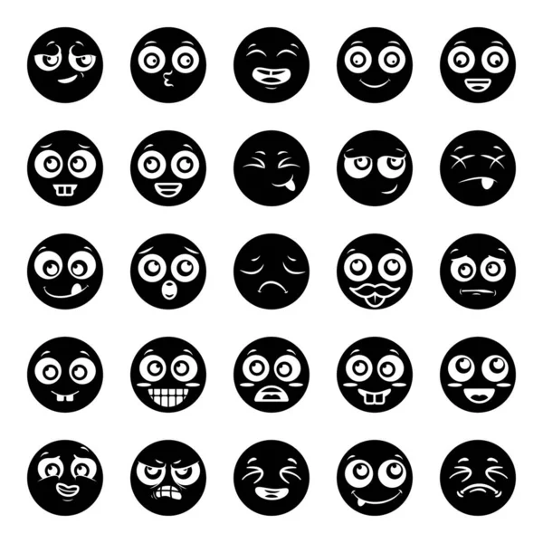 Hoop Dat Vrij Bewust Bent Emoji Hier Presenteerden Schattige Emoticons — Stockvector