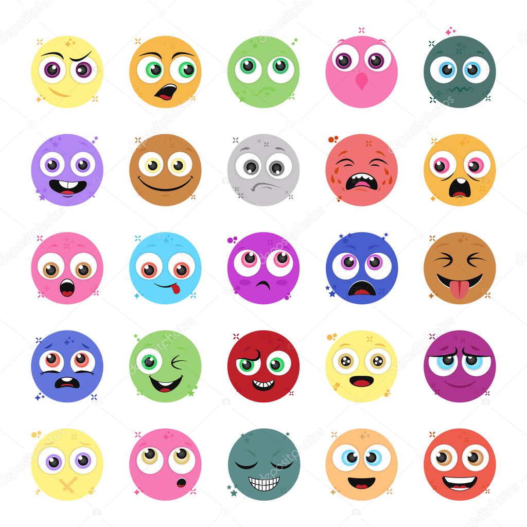 Hope you are pretty much aware about emojis, here we presented cute emoticons in modern flat style for creating charm in your design project. This pack is best for mobile apps, marketing, and adding value in web designing! Enjoy! 