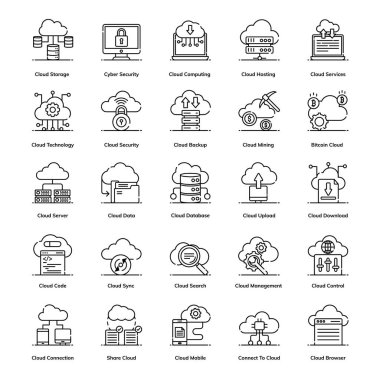 Eğer bulut hesaplama simgeleri paketine bakıyorsanız pudralık almak için doğru yerdesiniz. Gelecek projelerinizi bu yaratıcı tasarım simgelerini kullanarak yönetin.