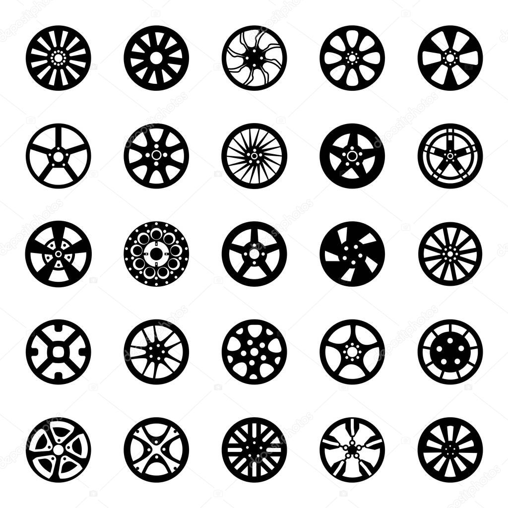 Car rims icons pack is presented in perfect solid vectors, each of the design is portraying its unique graphic. Also you can edit them as per requirements