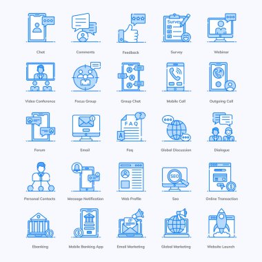 Tartışmayı ve iletişimi modern düz bir şekilde tasvir ediyoruz. Bu set tamamen düzenlenebilir ve usta bir proje için en iyisi. Burada görebilirsiniz, sohbet, yorumlar, geri bildirim, anket ve daha fazlası. Umarım beğenirsiniz.!