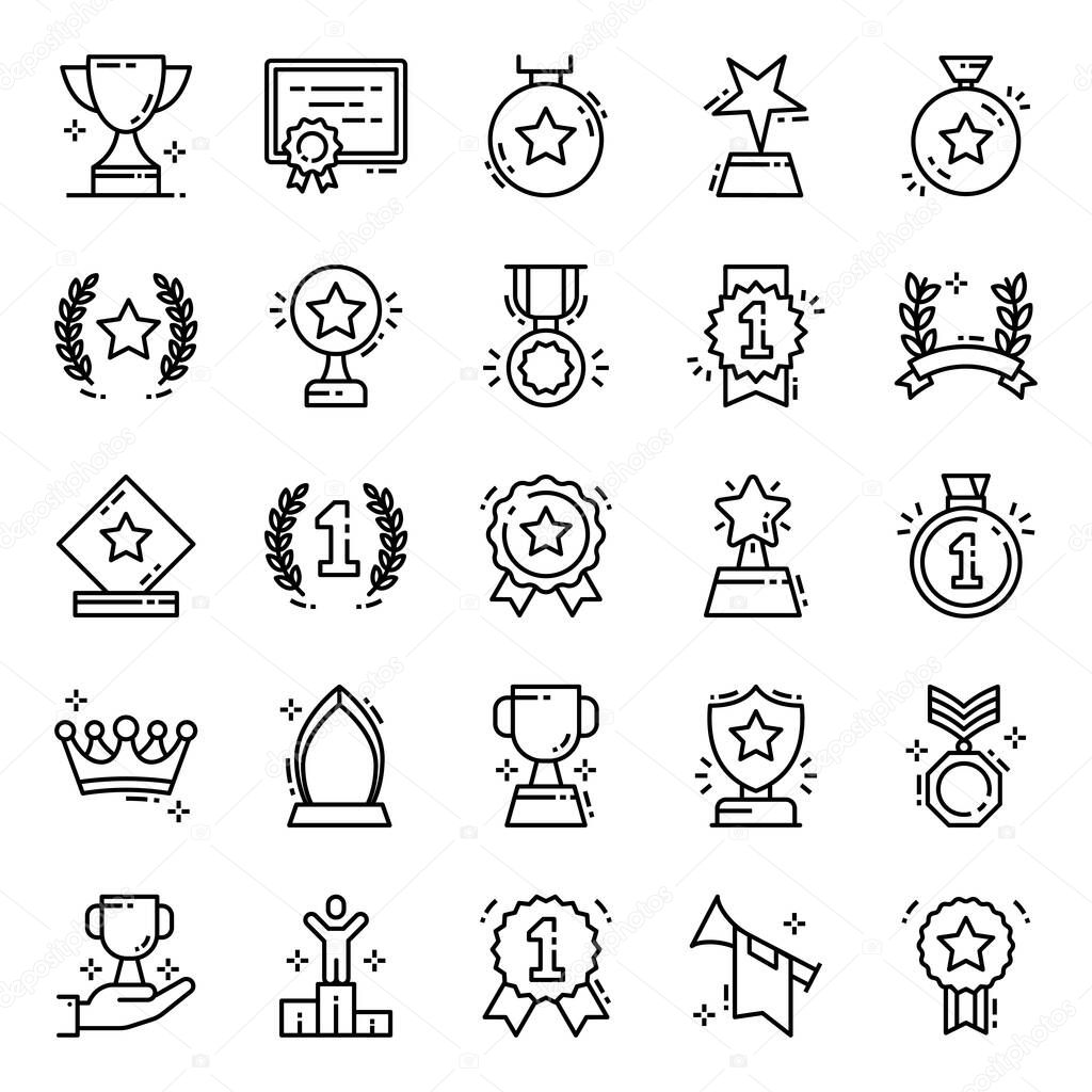 Presidenting rewards and medal of honor for your design project. These are showcased in editable filled style, hence you can edit, and utilize as per project needs. Hope you will like it! 