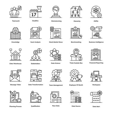 Bakın, modern çizgi tarzında inanılmaz bir proje yönetimi seti. Bu küme resmi eğilimlerin ayrıntılı olarak tanımlanır. Bu kümenin düzenlenebilir kalitesi onu izleyiciler için benzersiz kılar. İndirme düğmelerine tıklayın ve tasarlamanın tadını çıkarın! 