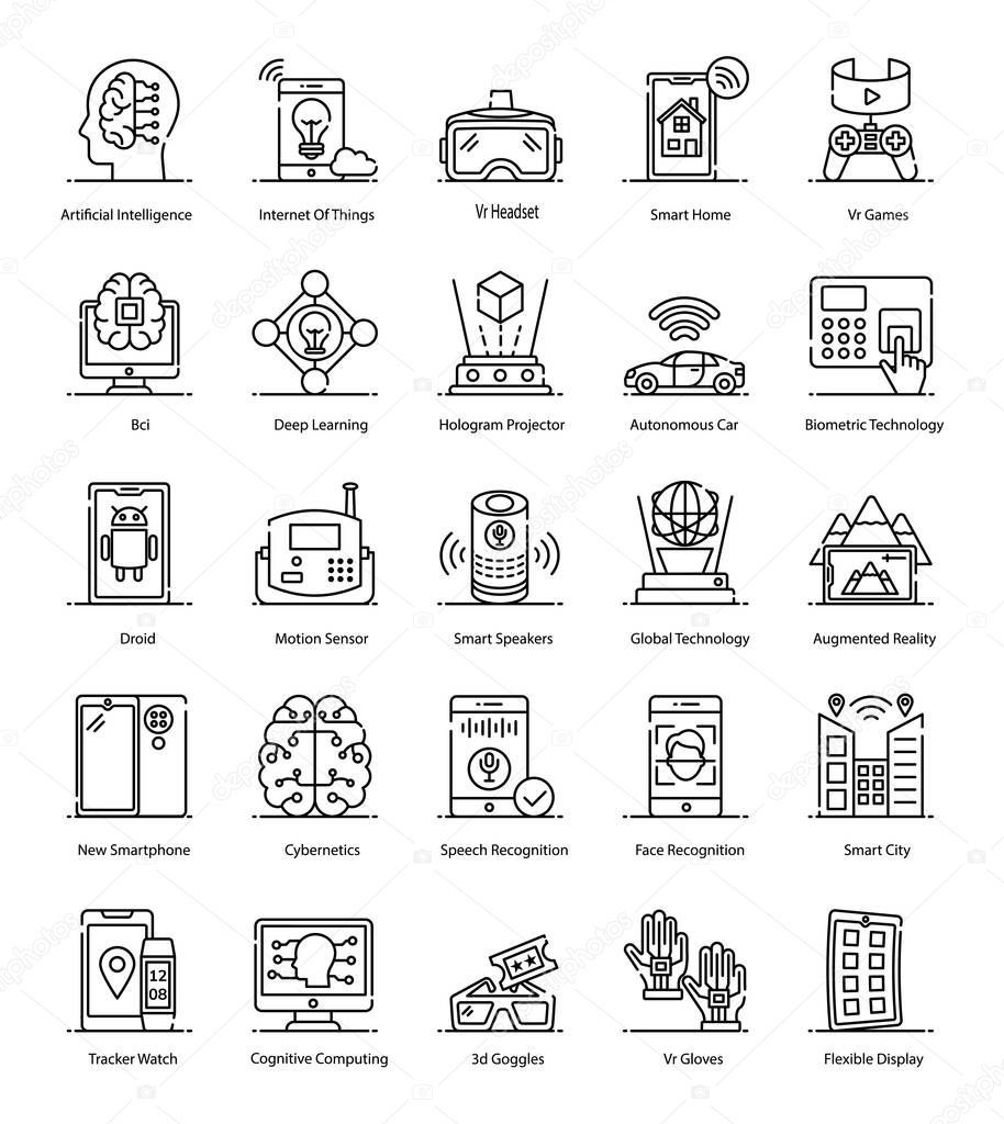 A iot and high tech line icons pack. An eye catching vector to be grabbed. you definitely need to hold these vectors for your related projects.  