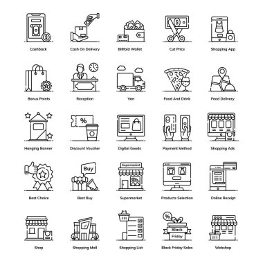 Ticaret hattı Simge Vektörleri Paketi 