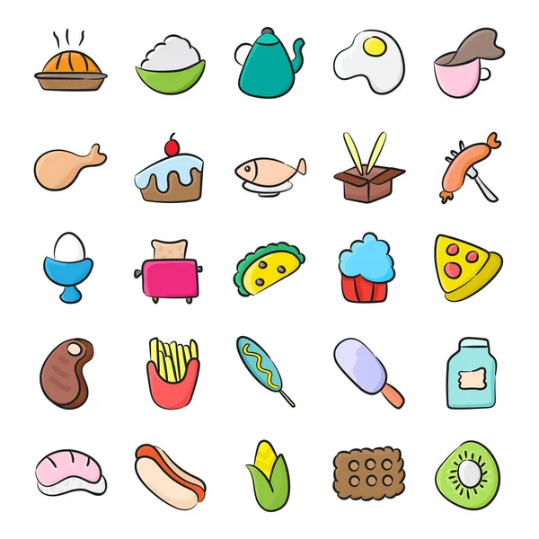 Πακέτο Food Doodle Icons — Διανυσματικό Αρχείο