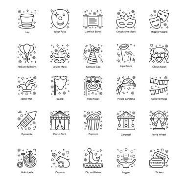 Karnaval Aksesuar Hattı Simgeleri Paketi 