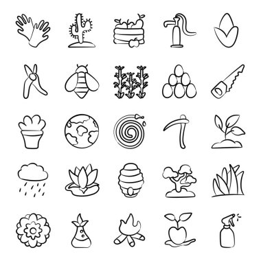 Ekoloji Doodle Simgeleri Paketi 