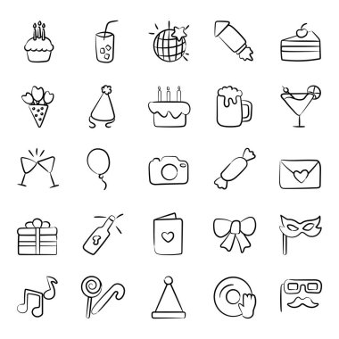 Doğum Günü Kılavuzu Simgeleri Paketi 