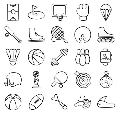 Olympic Sports Doodle Simgeleri Paketi 