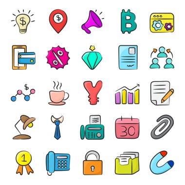 Modern Doodle Biçimli İş ve Pazarlama Paketi 