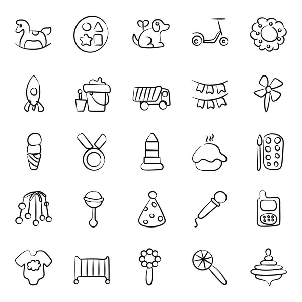 Пакет Игрушек Doodle Icons — стоковый вектор