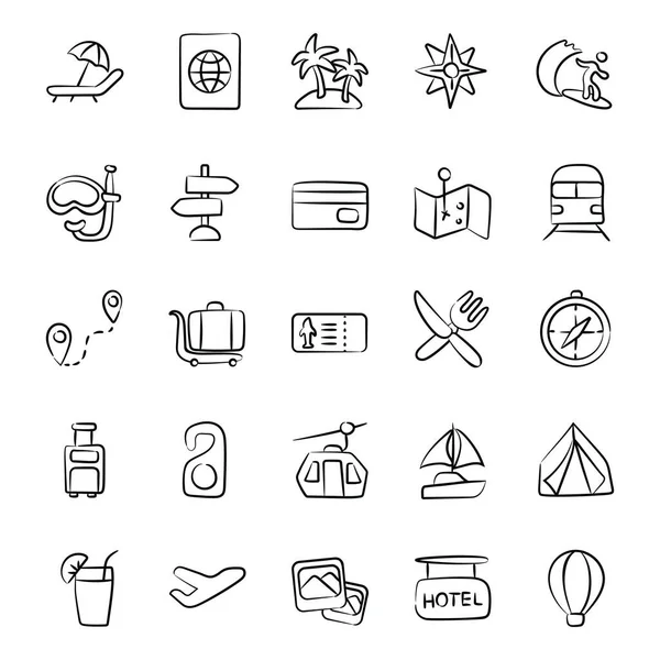 Pack Holidays Doodle Icons — Stock Vector