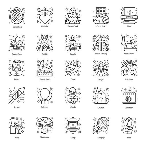 Here Bring Enchanting Event Celebration Icons Pack Your Design Project — Stock Vector