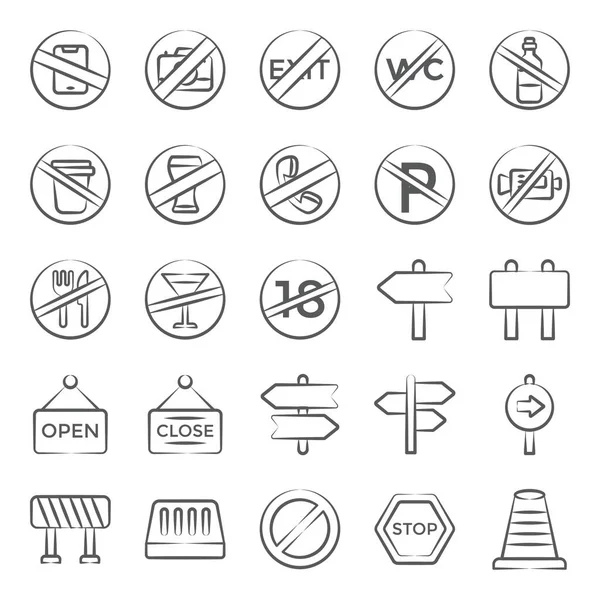 Traemos Estos Signos Iconos Símbolo Estilo Lineal Moderno Para Proyecto — Vector de stock