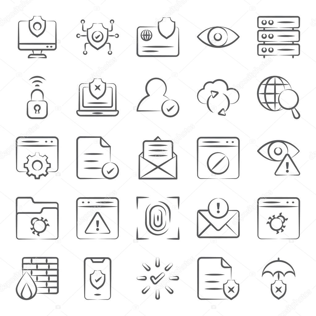 Exclusively designed security and cyber-attack icons in trendy linear style. Pack is ready to use, having editable quality as well. Hope you would find it useful for your project.