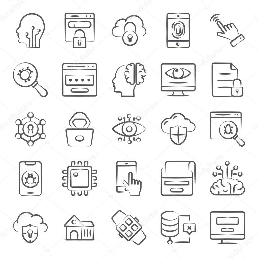 Exclusively designed security and cyber-attack icons in trendy linear style. Pack is ready to use, having editable quality as well. Hope you would find it useful for your project.