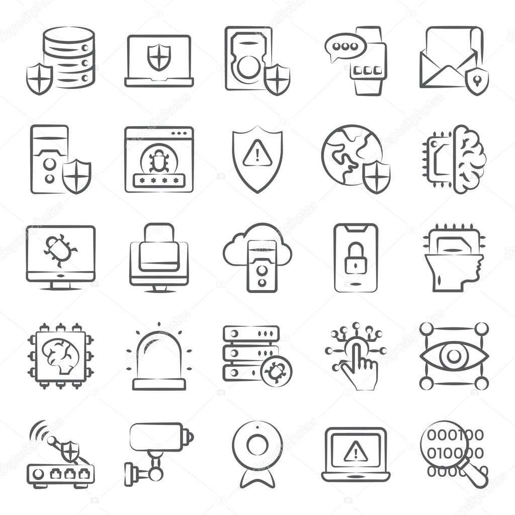 Exclusively designed security and cyber-attack icons in trendy linear style. Pack is ready to use, having editable quality as well. Hope you would find it useful for your project.