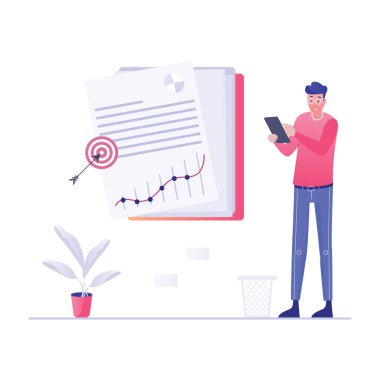 Hedef alınan eğitim hedefi, eğitim ve öğrenme illüstrasyonu