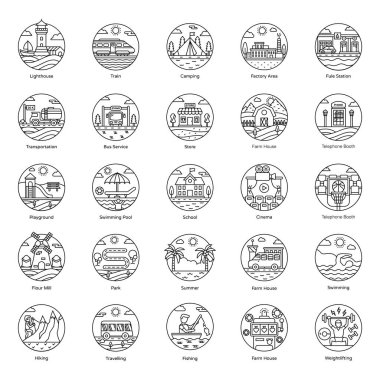 Peyzaj Çizgisi Simgeleri Paketi 