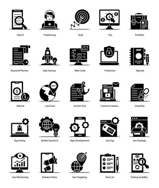 SEO simgelerinden oluşan bu paket, küresel çözümler ve en iyi web sitesi sıralamasında yardımcı olan bir dizi farklı görsel ortamda en iyi optimizasyon hizmetlerini sunmaktadır. Bu işe yarar paketi alma fırsatını kaçırmayın.!