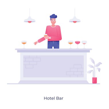 Bira barının düz çizimi 