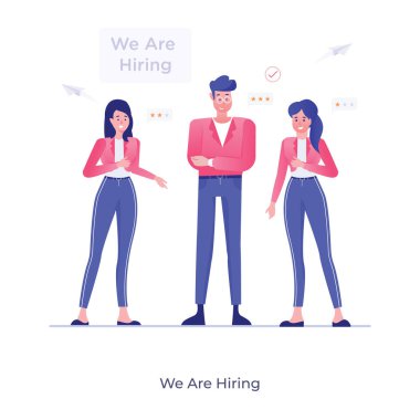 Aday seçiminin vektör ve illüstrasyon tasarımını işe alıyoruz. 