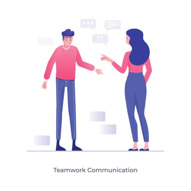 Düz düzenlenebilir bir takım çalışması iletişim konsepti 