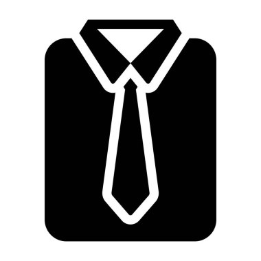 Düz dizaynlı resmi gömlek simgesi. Erkek ofis kıyafetleri. 