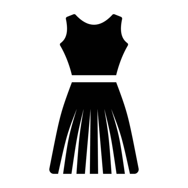 Icono Plano Vestido Sin Mangas Ropa Moda Para Damas — Vector de stock